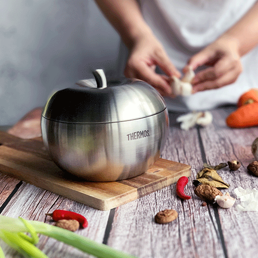 thermos 膳魔師雙層不銹鋼蘋果餐碗_z-sbowl系列900ml